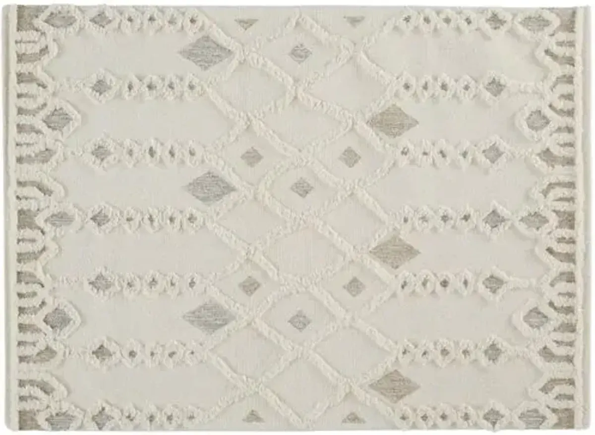 Emmalee Geometric Hand-Tufted Rug - Ivory - Ivory