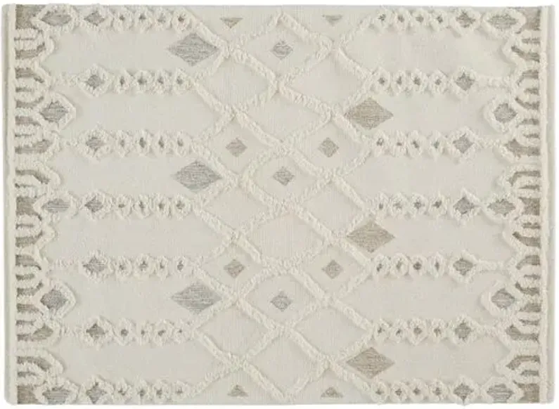 Emmalee Geometric Hand-Tufted Rug - Ivory - Ivory