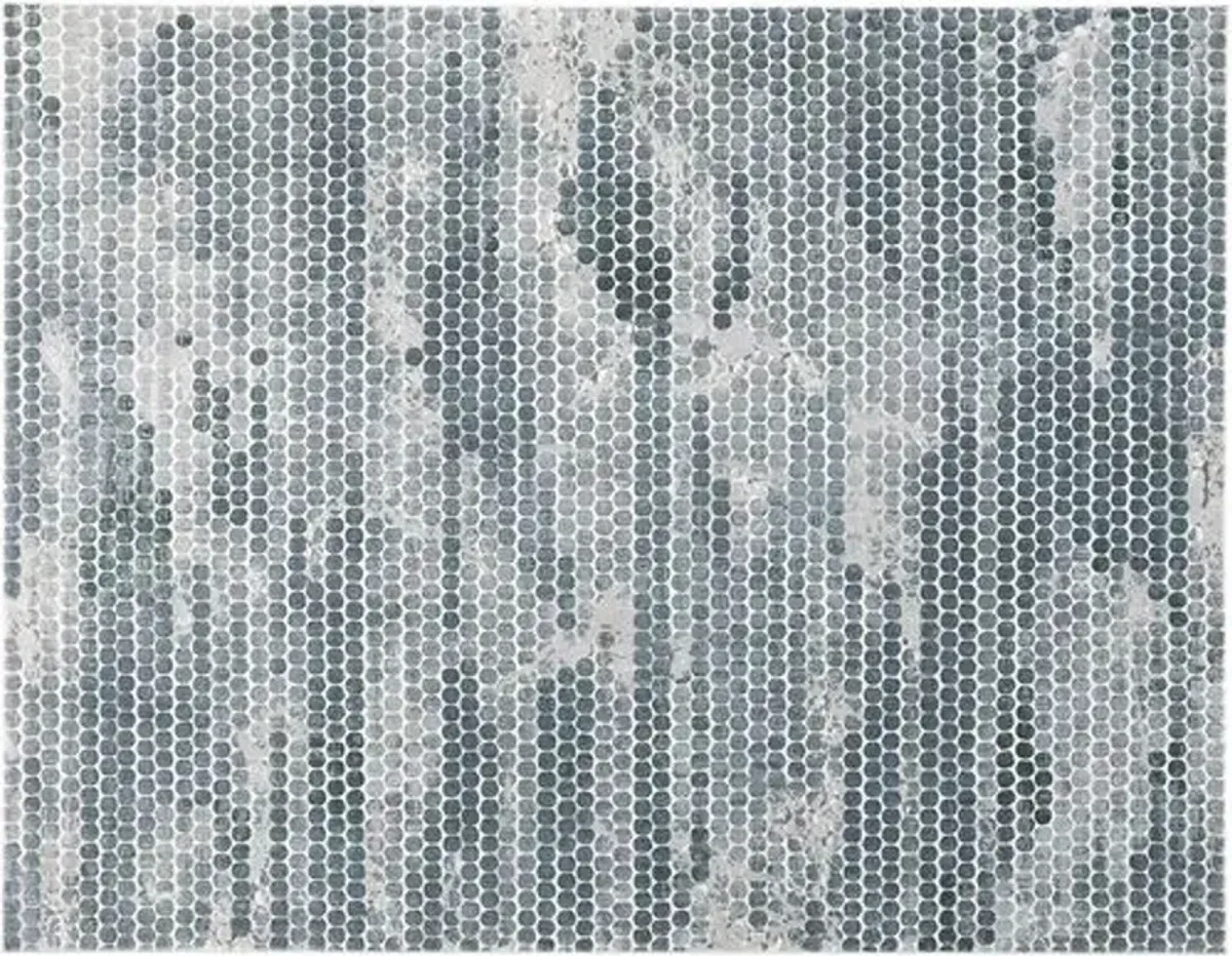 Hadley Abstract Rug - Blue/Silver - Blue