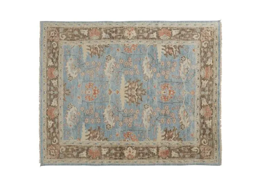 Jean Ornamental Hand-Knotted Rug - Blue/Brown - Blue