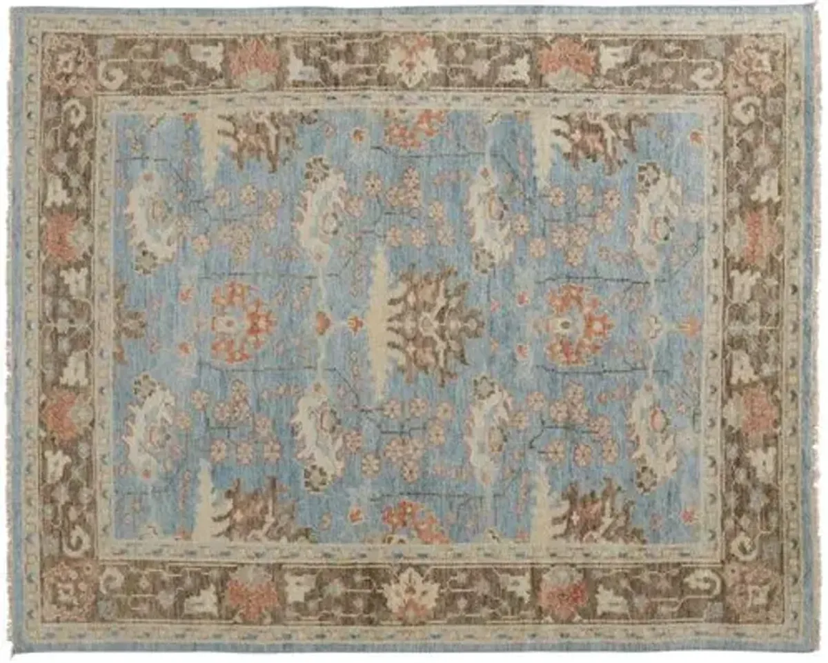 Jean Ornamental Hand-Knotted Rug - Blue/Brown - Blue