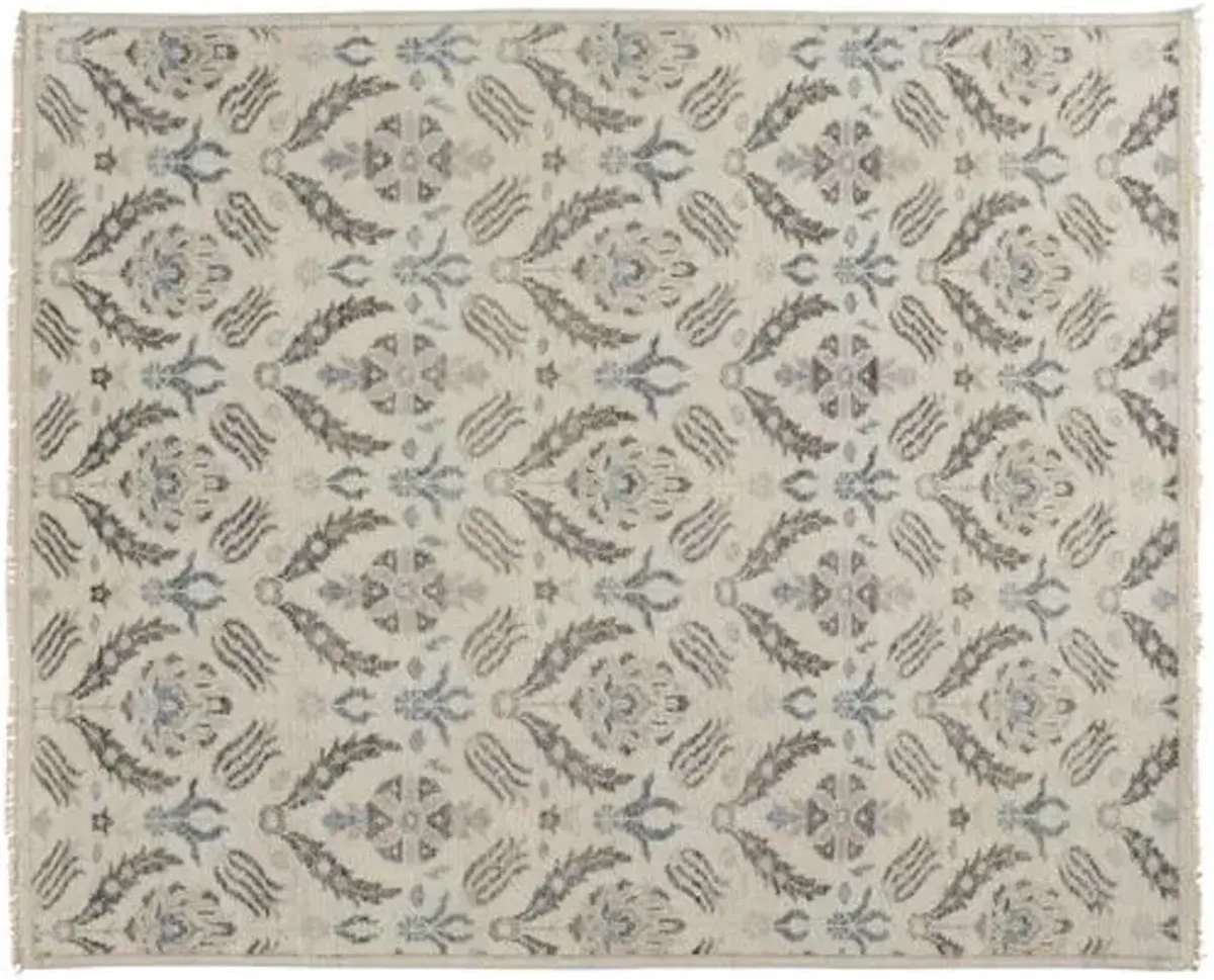 Jean Ornamental Hand-Knotted Rug - Beige - Beige