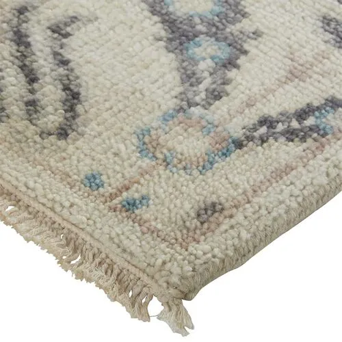 Jean Ornamental Hand-Knotted Rug - Beige - Beige