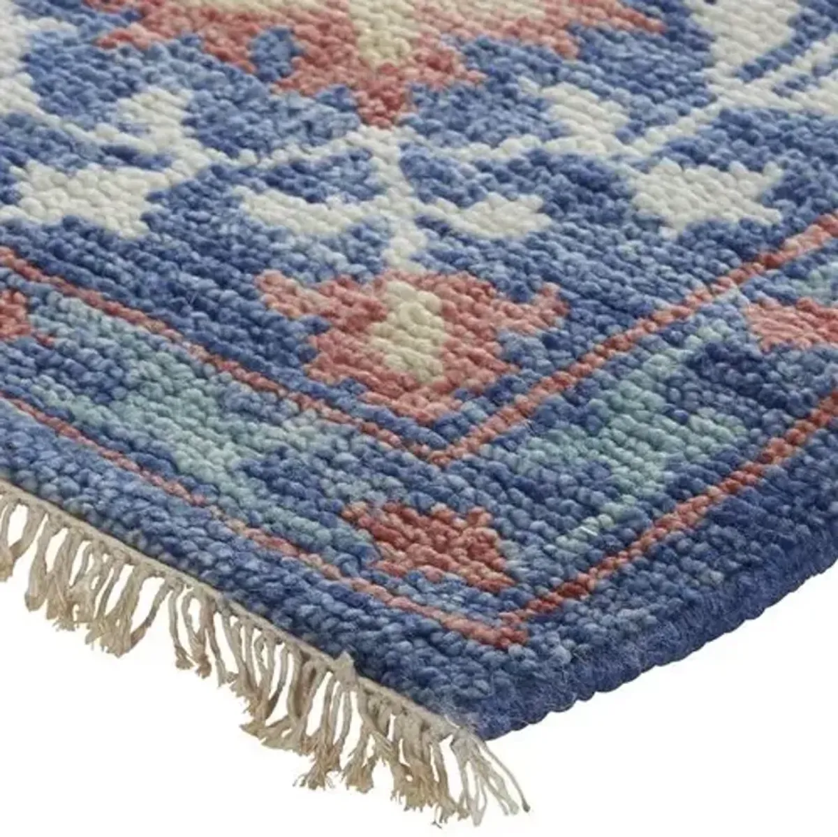 Jean Ornamental Hand-Knotted Rug - Blue - Blue