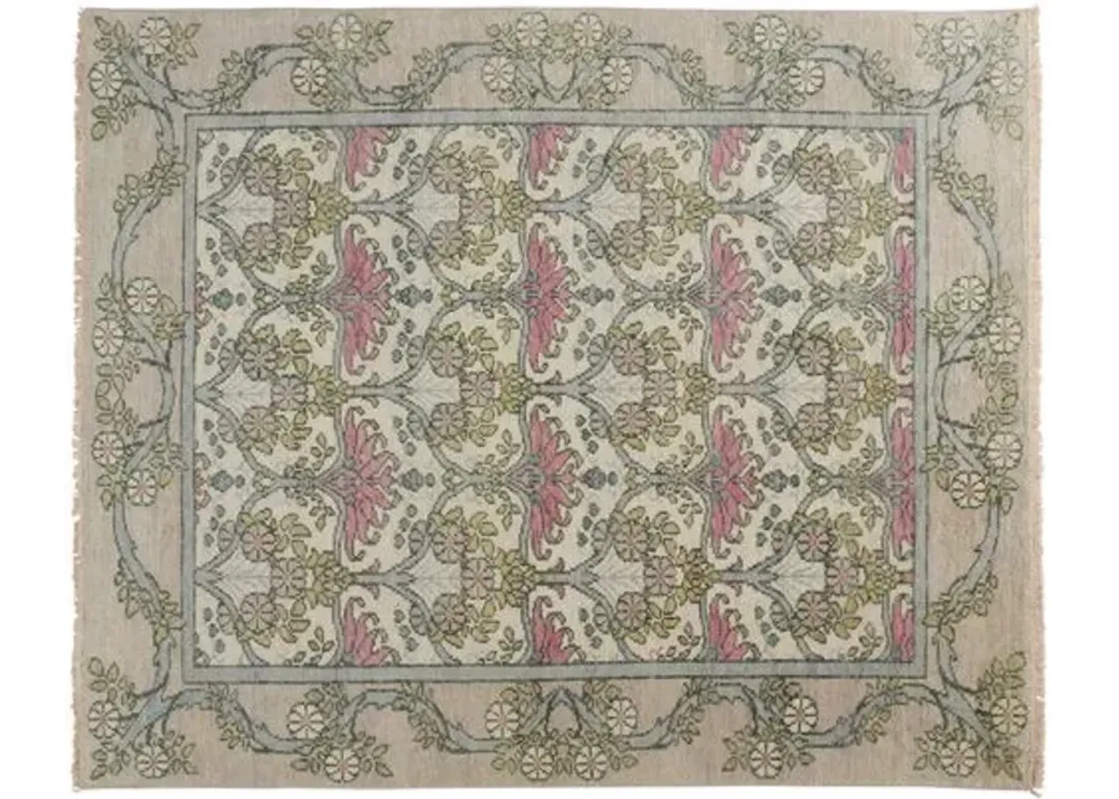 Jean Ornamental Hand-Knotted Rug - Gray - Gray