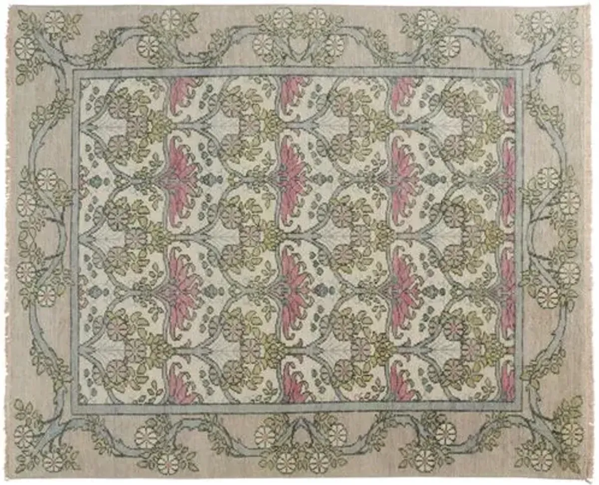 Jean Ornamental Hand-Knotted Rug - Gray - Gray