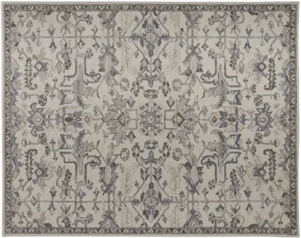 Farrah Ornamental Hand-Tufted Rug - Ivory/Gray - Gray