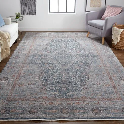 Dorothea Medallion Rug - Blue - Blue