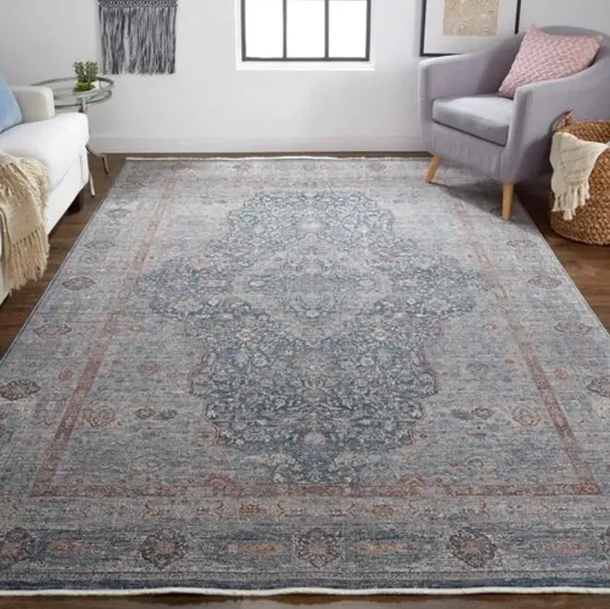 Dorothea Medallion Rug - Blue - Blue