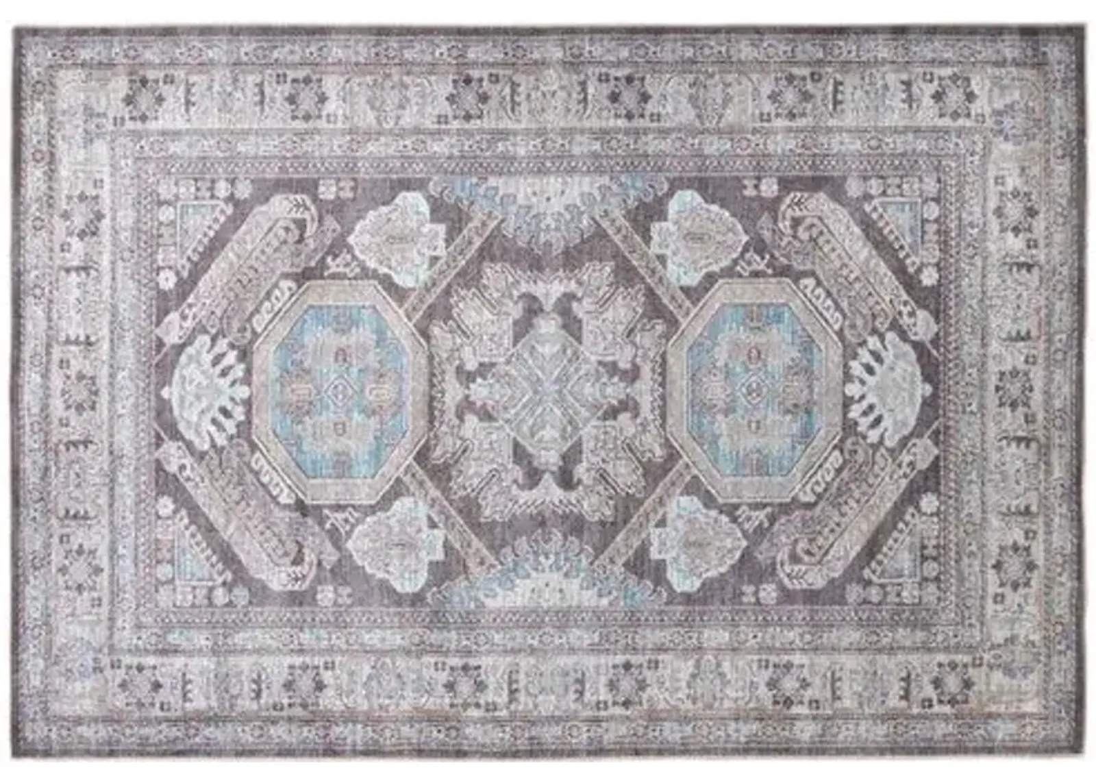 Parker Medallion Rug - Grey - Gray - Gray