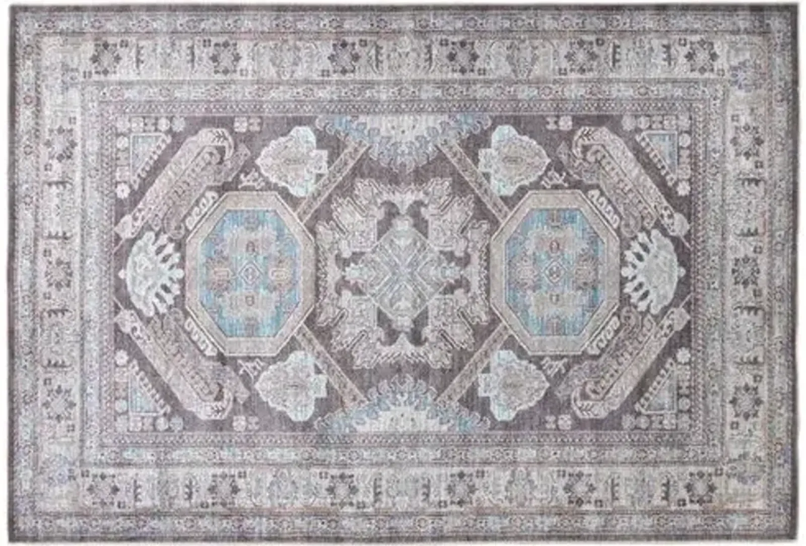 Parker Medallion Rug - Grey - Gray - Gray