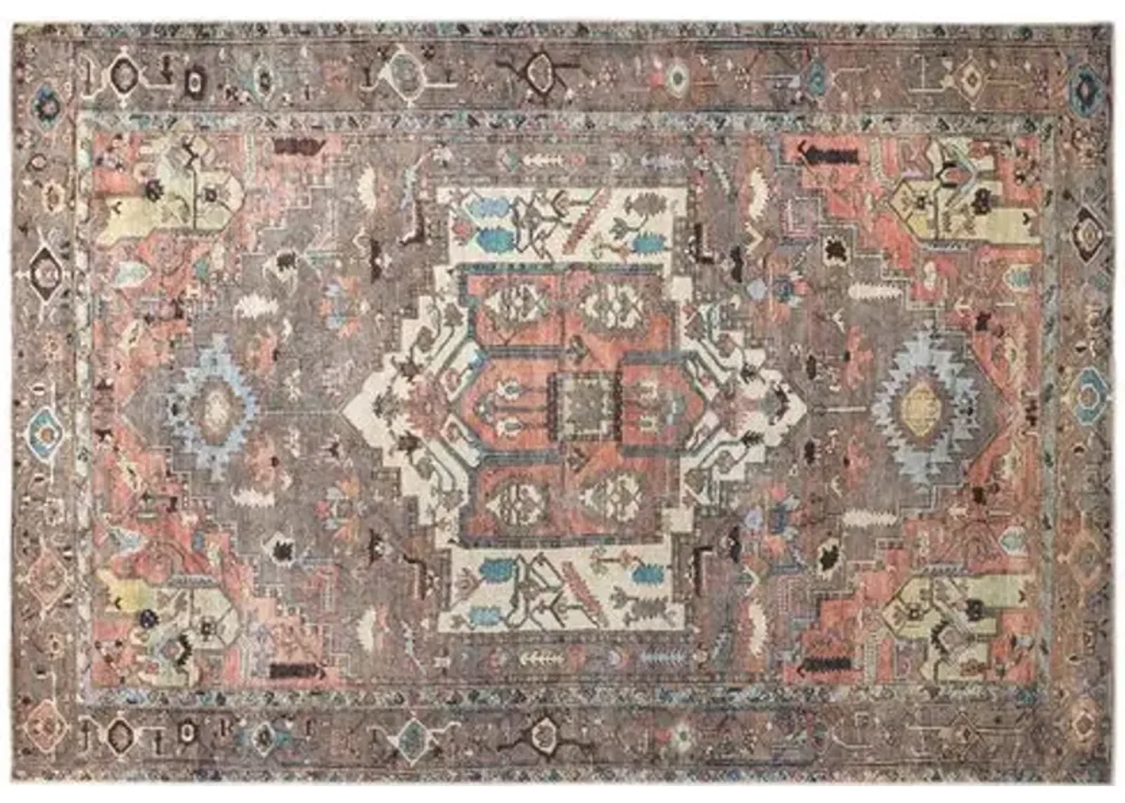 Parker Medallion Rug - Grey - Gray - Gray