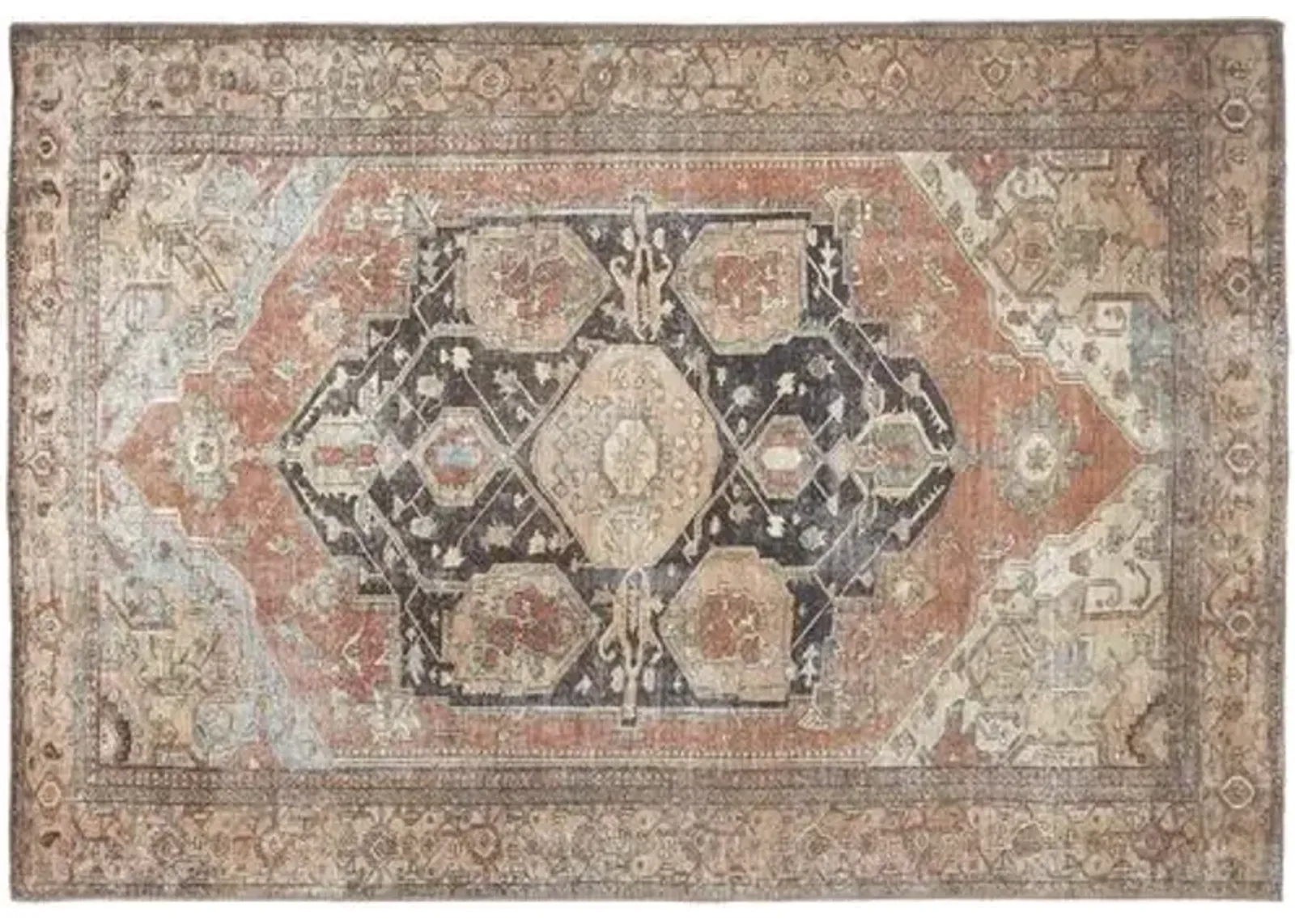 Parker Medallion Rug - Brown/Rust - Brown