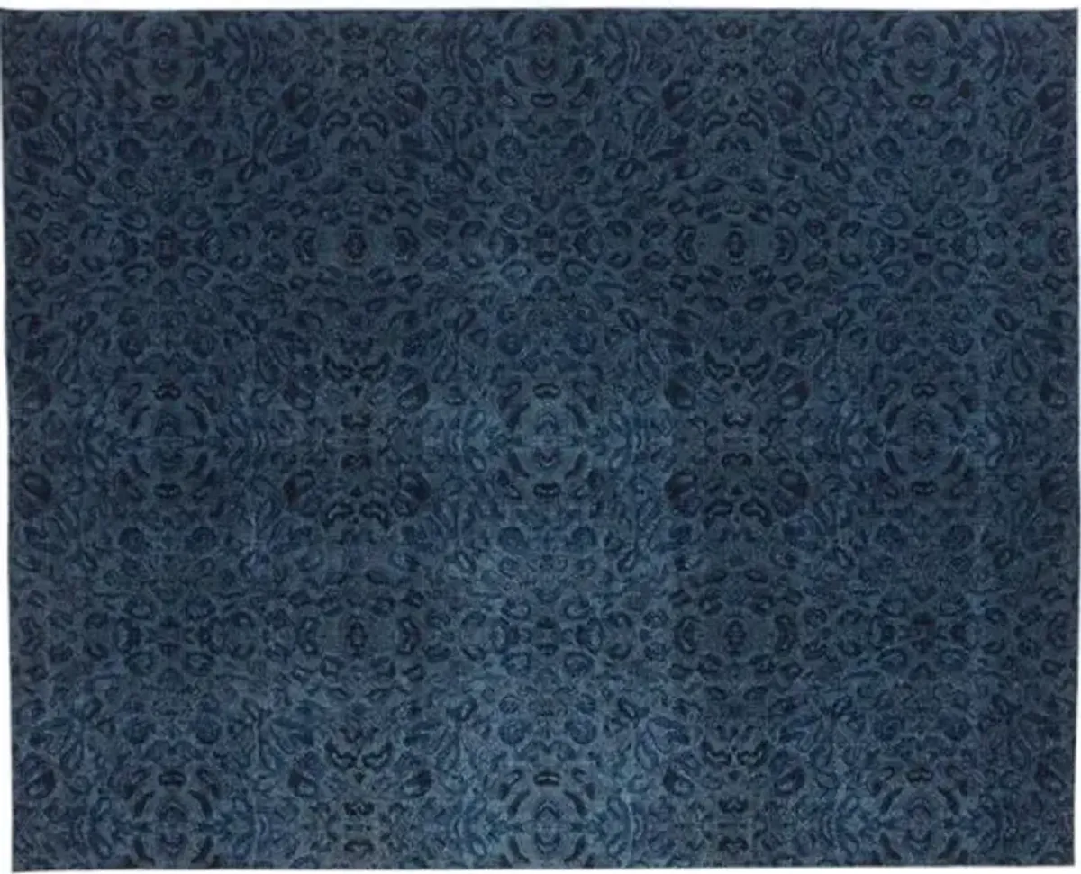 Mara Print Rug - Dark Blue - Blue