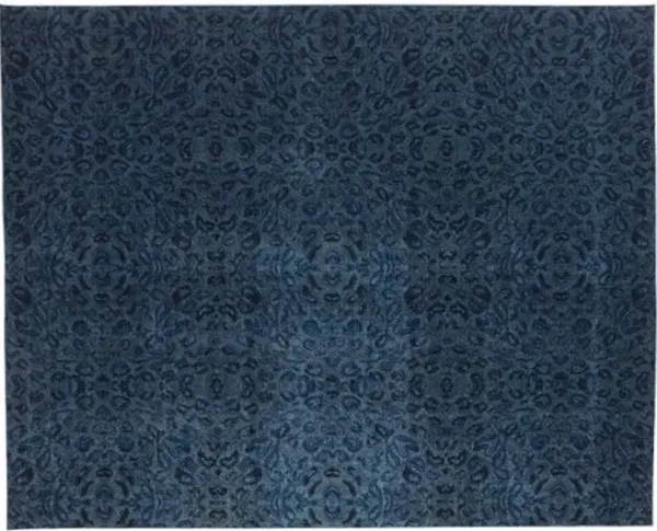 Mara Print Rug - Dark Blue - Blue