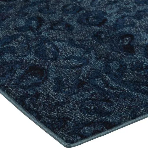 Mara Print Rug - Dark Blue - Blue