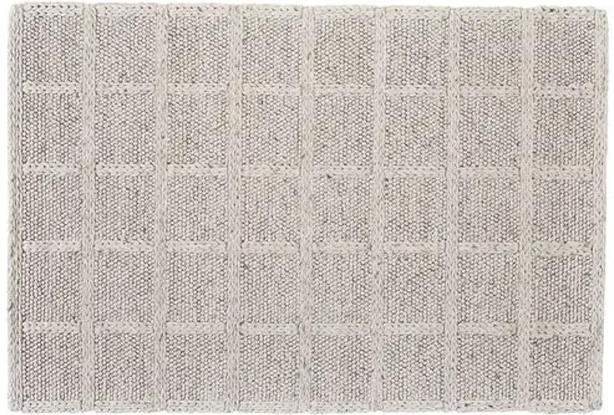 Genet Geometric Handwoven Rug - Ivory - Ivory