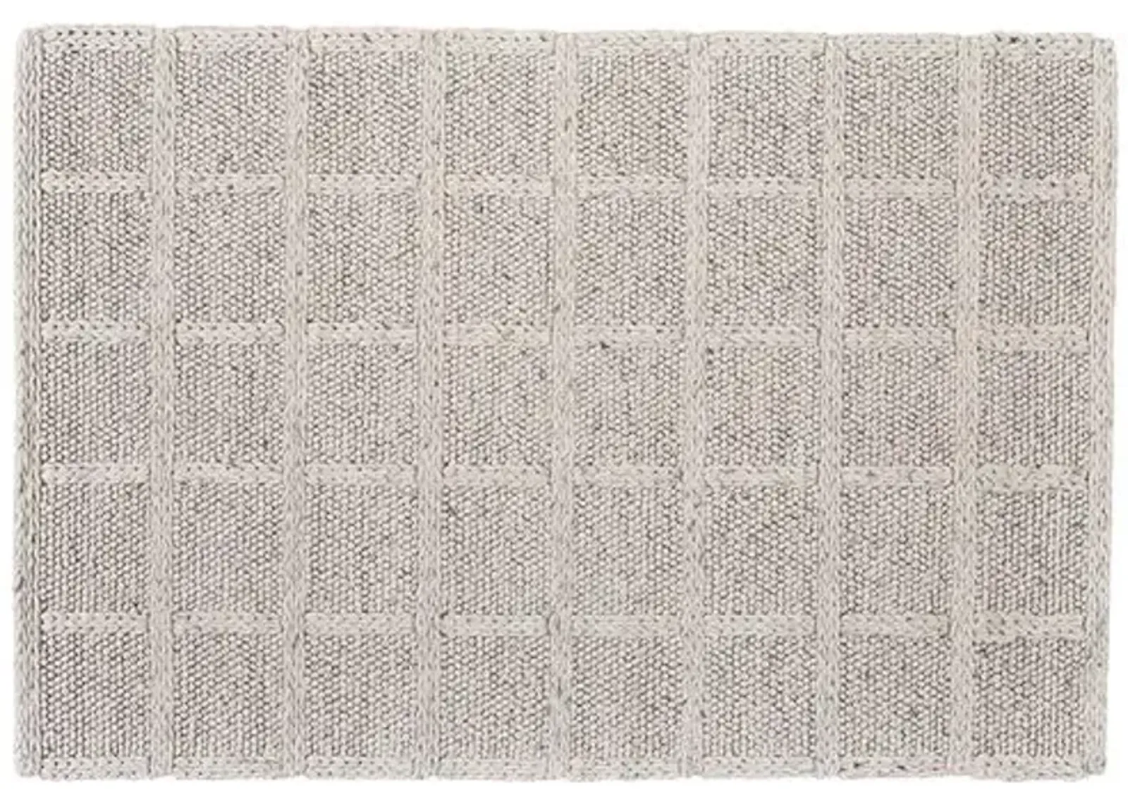 Genet Geometric Handwoven Rug - Ivory - Ivory