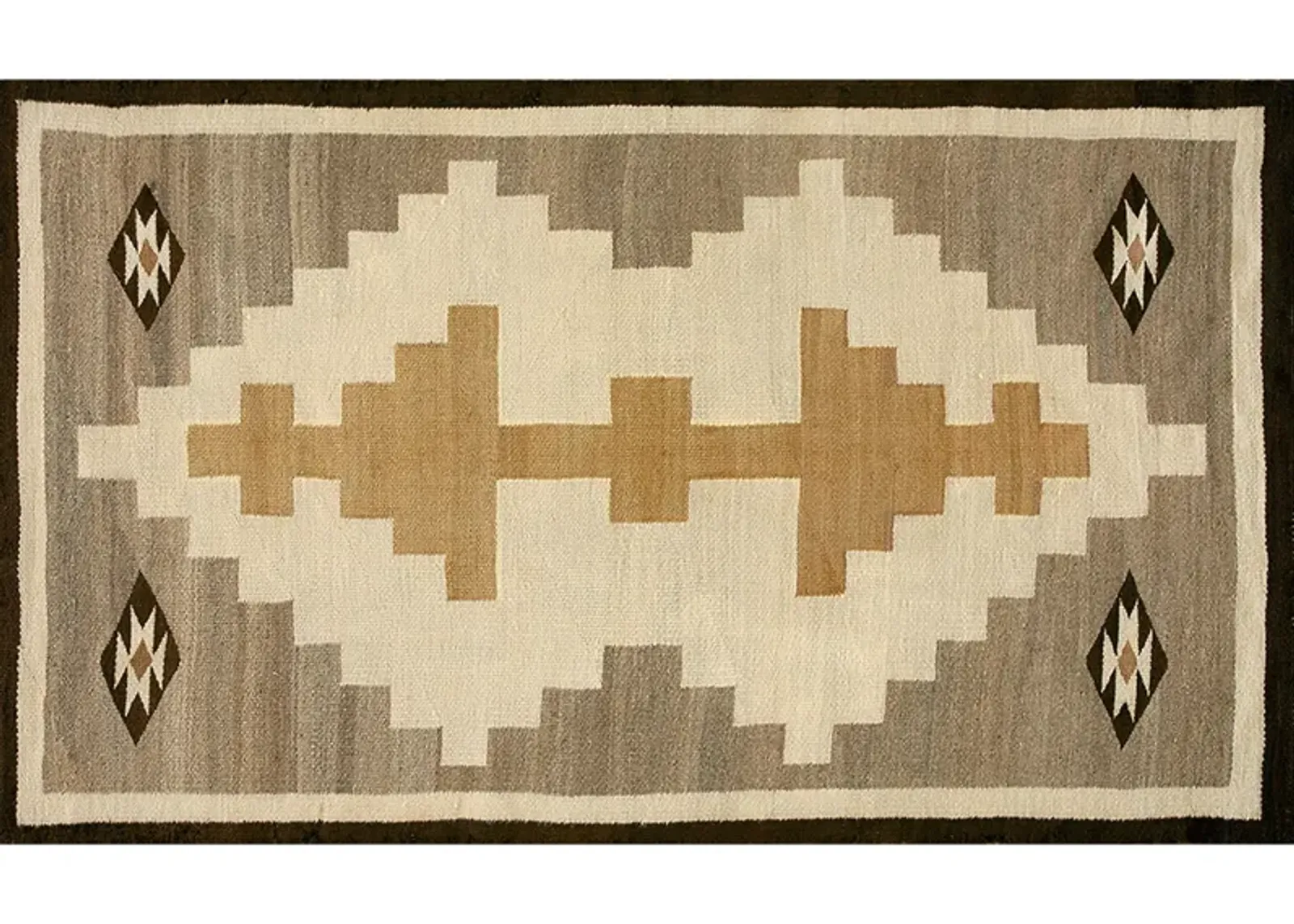 American Navajo Rug 3'6" x 5'8" - Brown - Brown