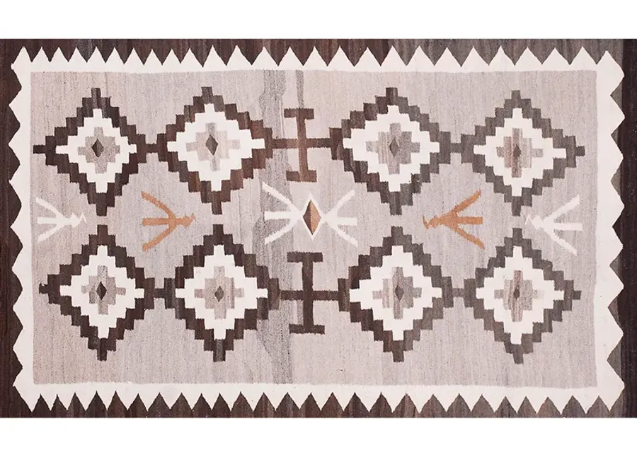 Navajo Rug - 4'2" x 6'9" - Gray - Gray