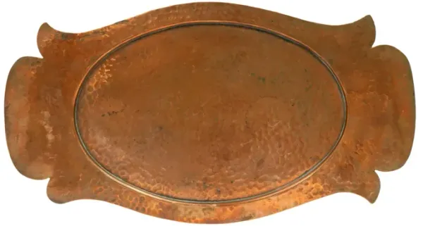 Arts &Crafts Hand-Hammered Copper Tray - New England Mercantile - Brown