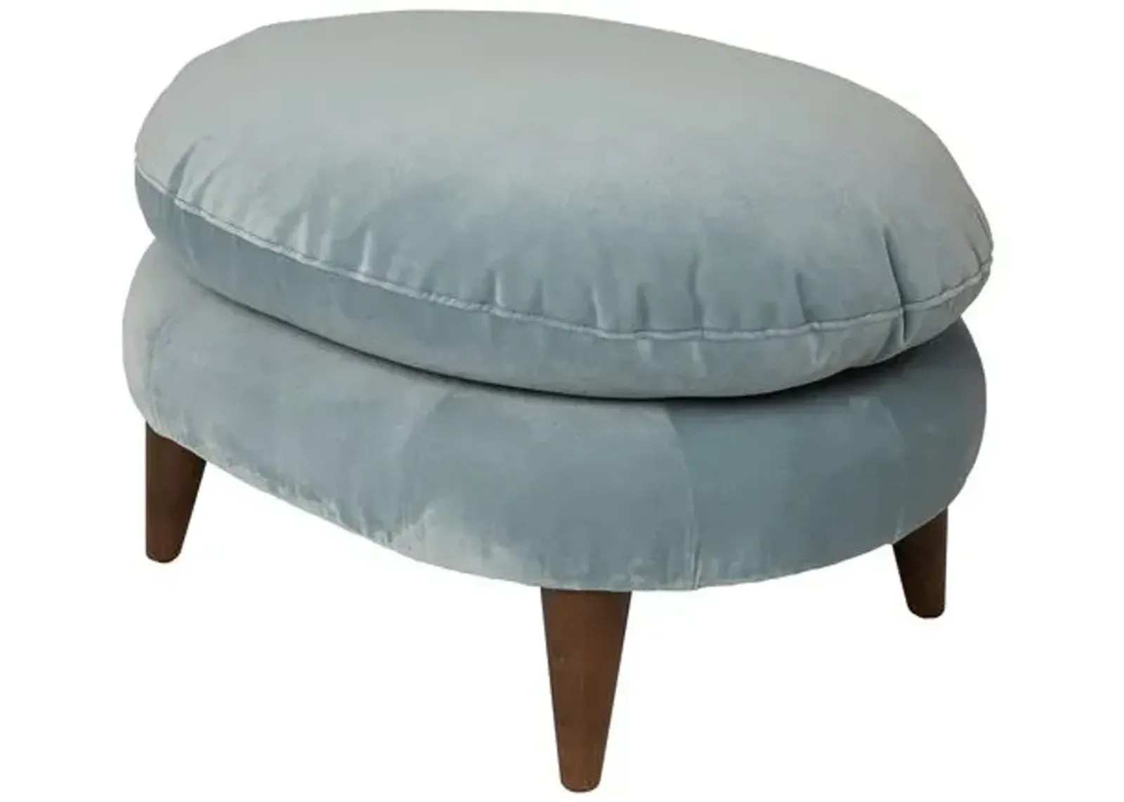 Kim Salmela - Lowell Velvet Footstool - Blue