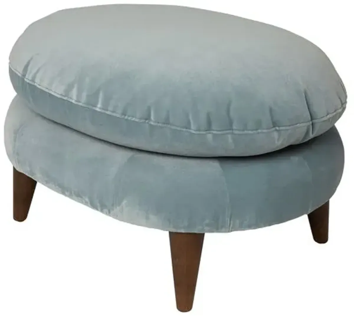 Kim Salmela - Lowell Velvet Footstool - Blue