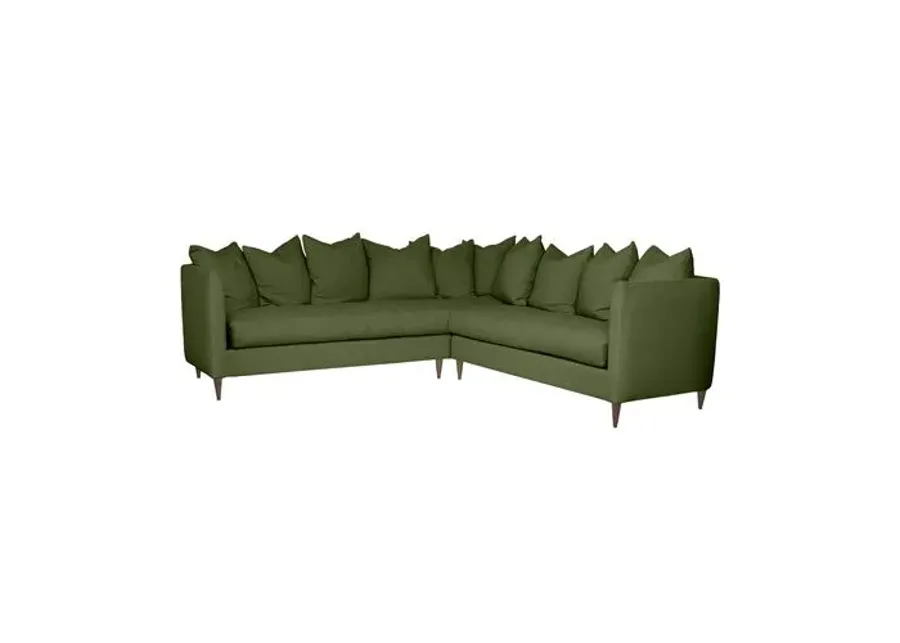 Kim Salmela - Laguna Linen Sectional - Green