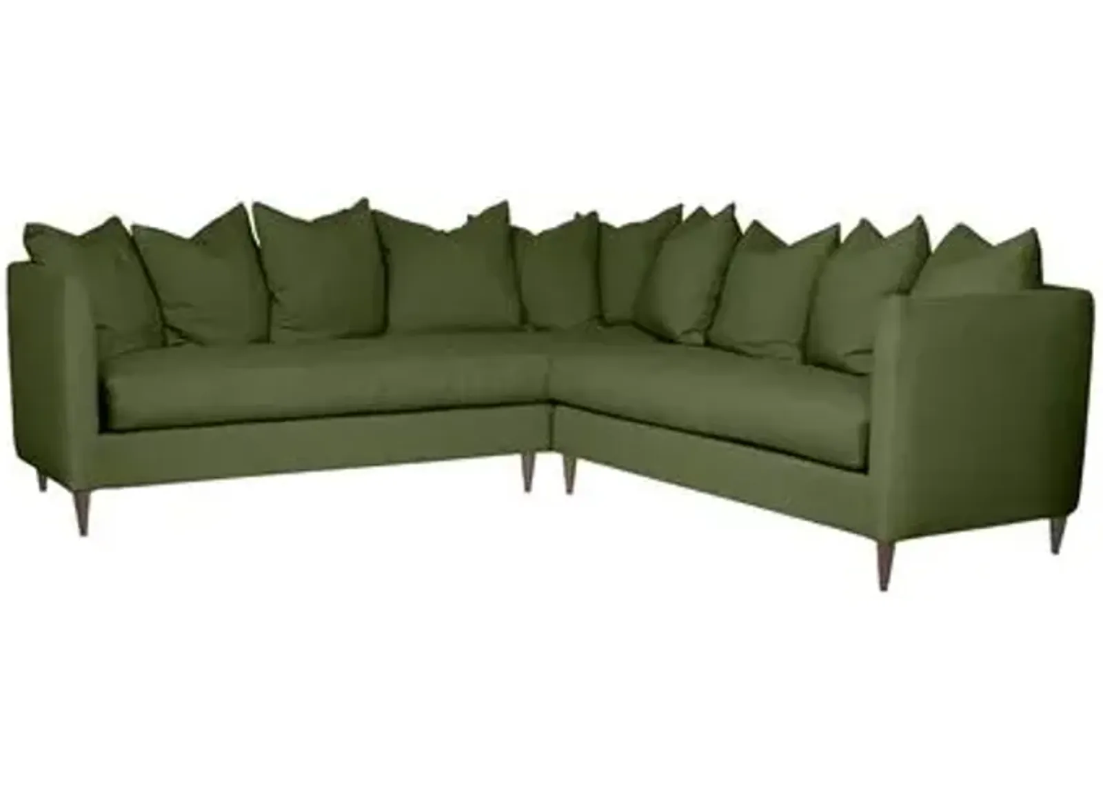 Kim Salmela - Laguna Linen Sectional - Green