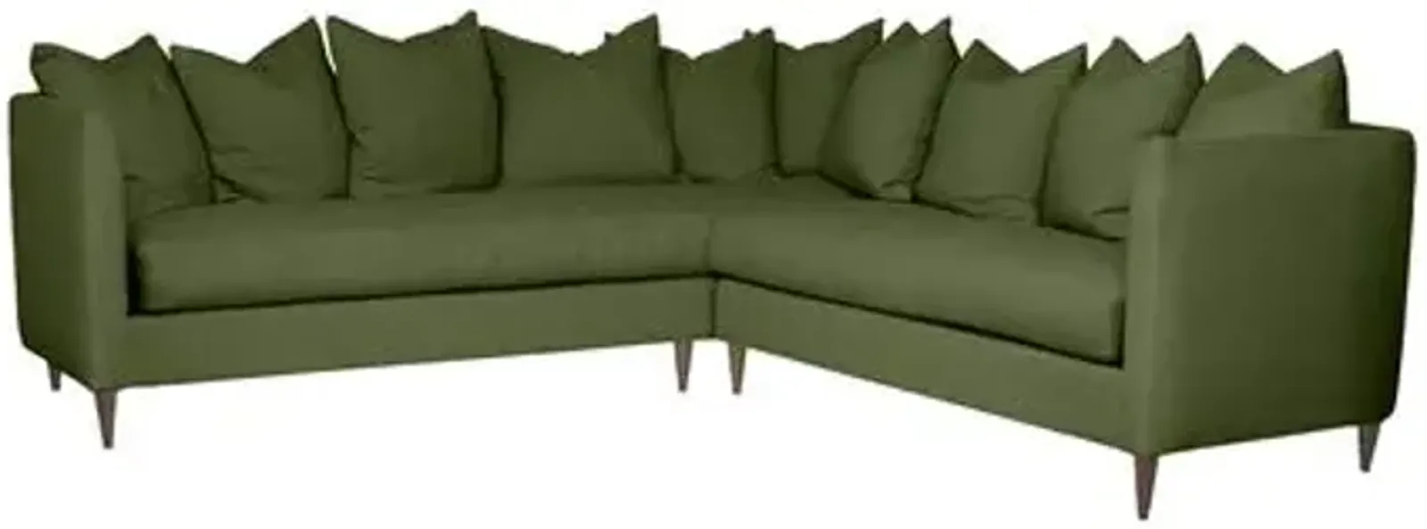 Kim Salmela - Laguna Linen Sectional - Green