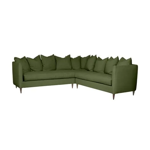 Kim Salmela - Laguna Linen Sectional - Green