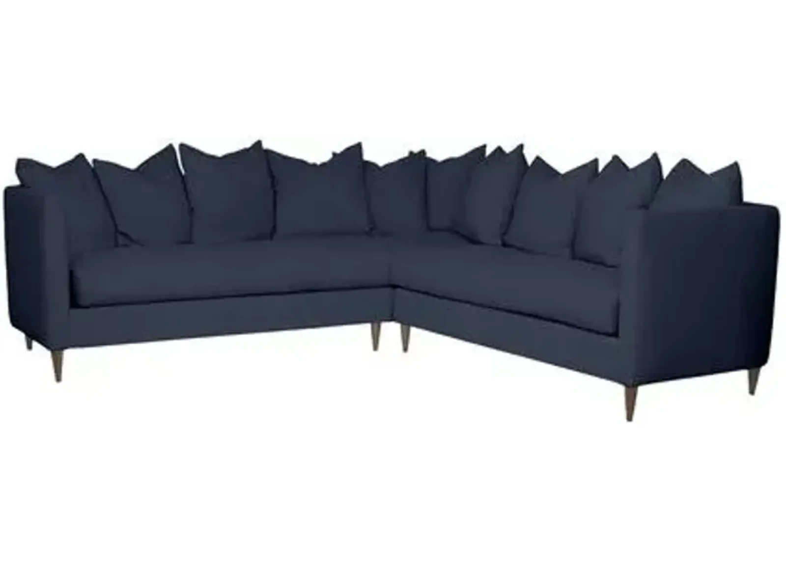 Kim Salmela - Laguna Linen Sectional - Blue