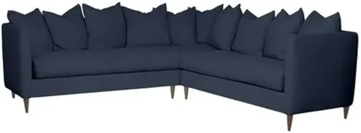 Kim Salmela - Laguna Linen Sectional - Blue