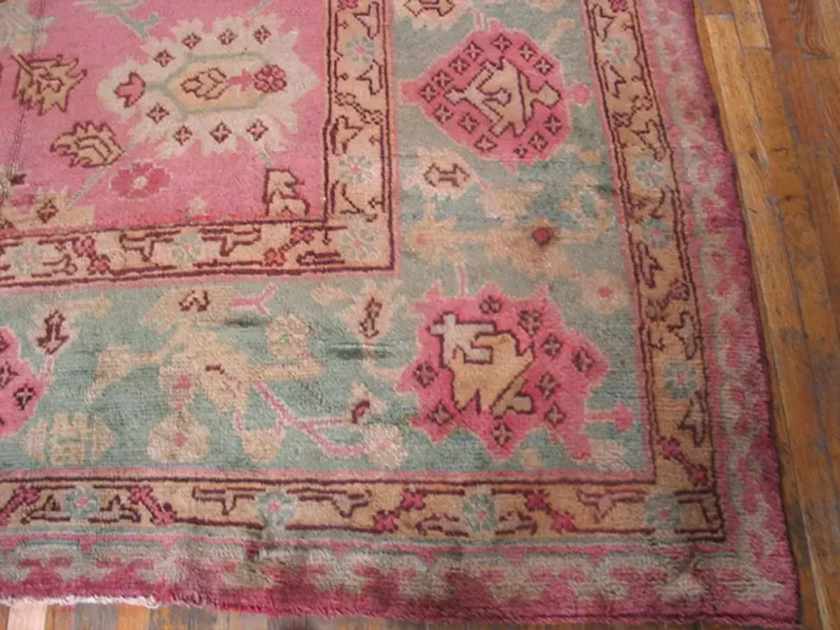 20th Century Turkish Oushak 16'8" x 13'1 - pink