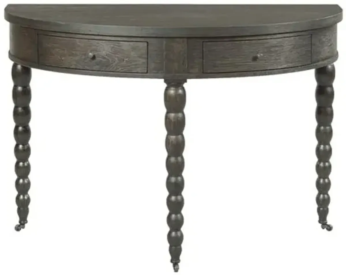 Salutation Demilune Table - Worn Black - Lauren Liess