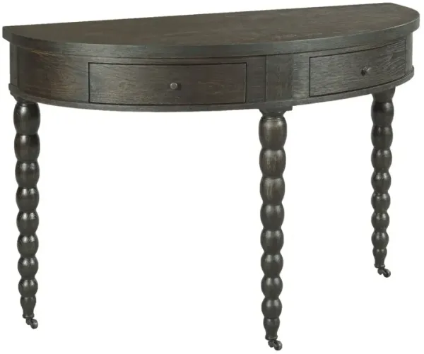 Salutation Demilune Table, Worn Black