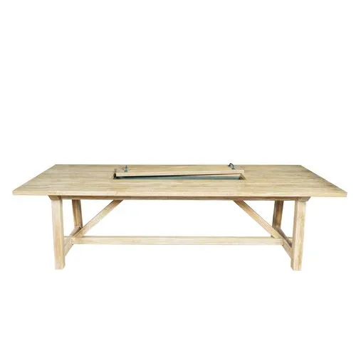 Harvest Teak Outdoor Table - Natural - Lauren Liess - Brown