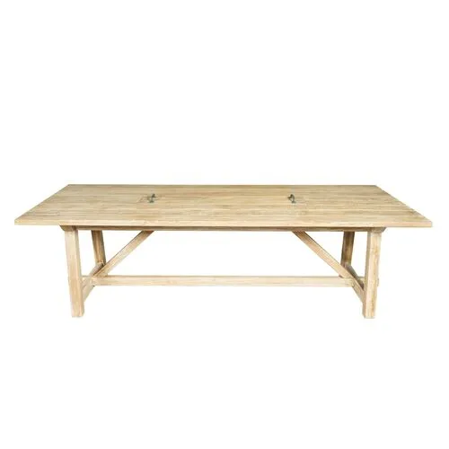 Harvest Teak Outdoor Table - Natural - Lauren Liess - Brown