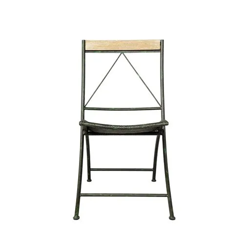 Vista Outdoor Garden Dining Chair - Verdigris/Teak - Lauren Liess - Green