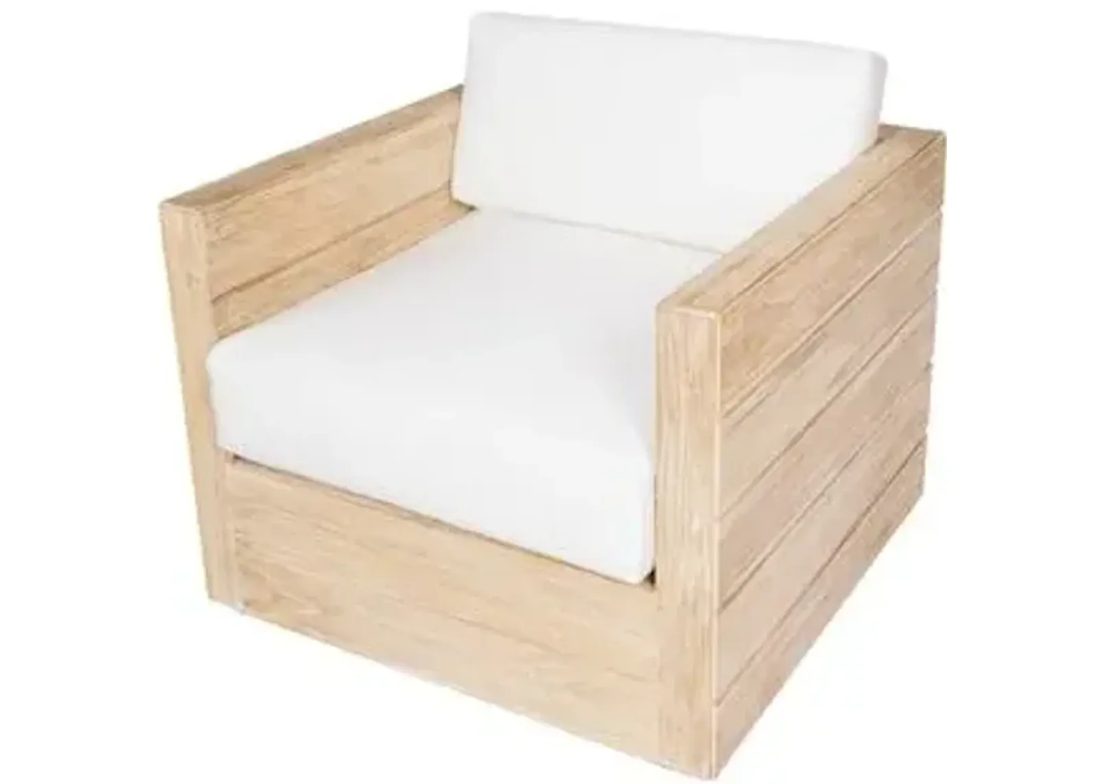 Element Teak Outdoor Lounge Chair - Natural - Lauren Liess - White