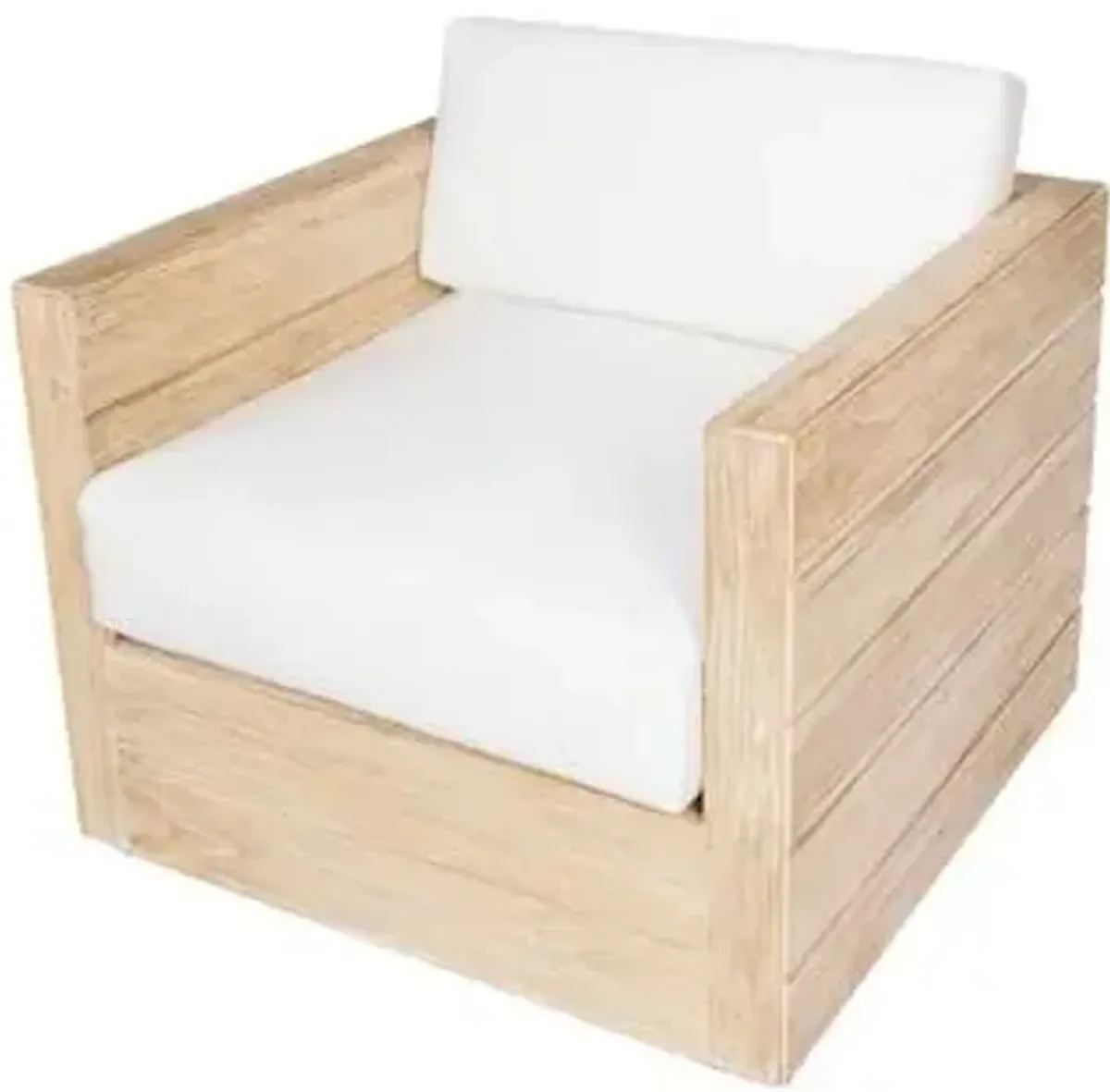 Element Teak Outdoor Lounge Chair - Natural - Lauren Liess - White