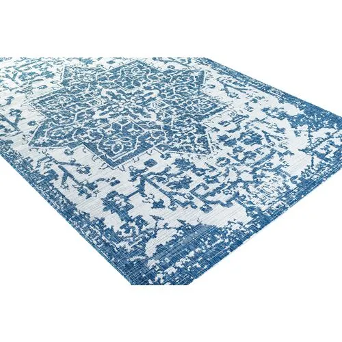 Persephone Diamond Outdoor Rug - Denim - Blue - Blue