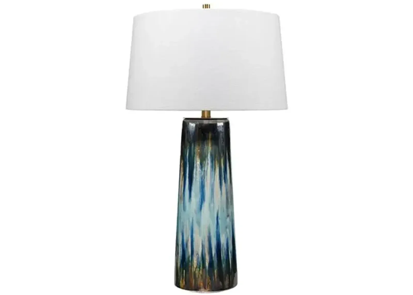 Brushstroke Table Lamp, Aqua/Navy - Jamie Young Co.