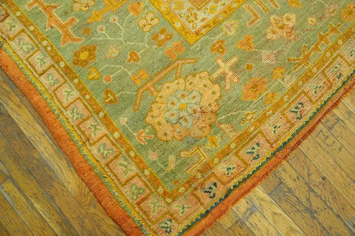 19th Century Turkish Oushak 13'0" x 10'2 - Orange