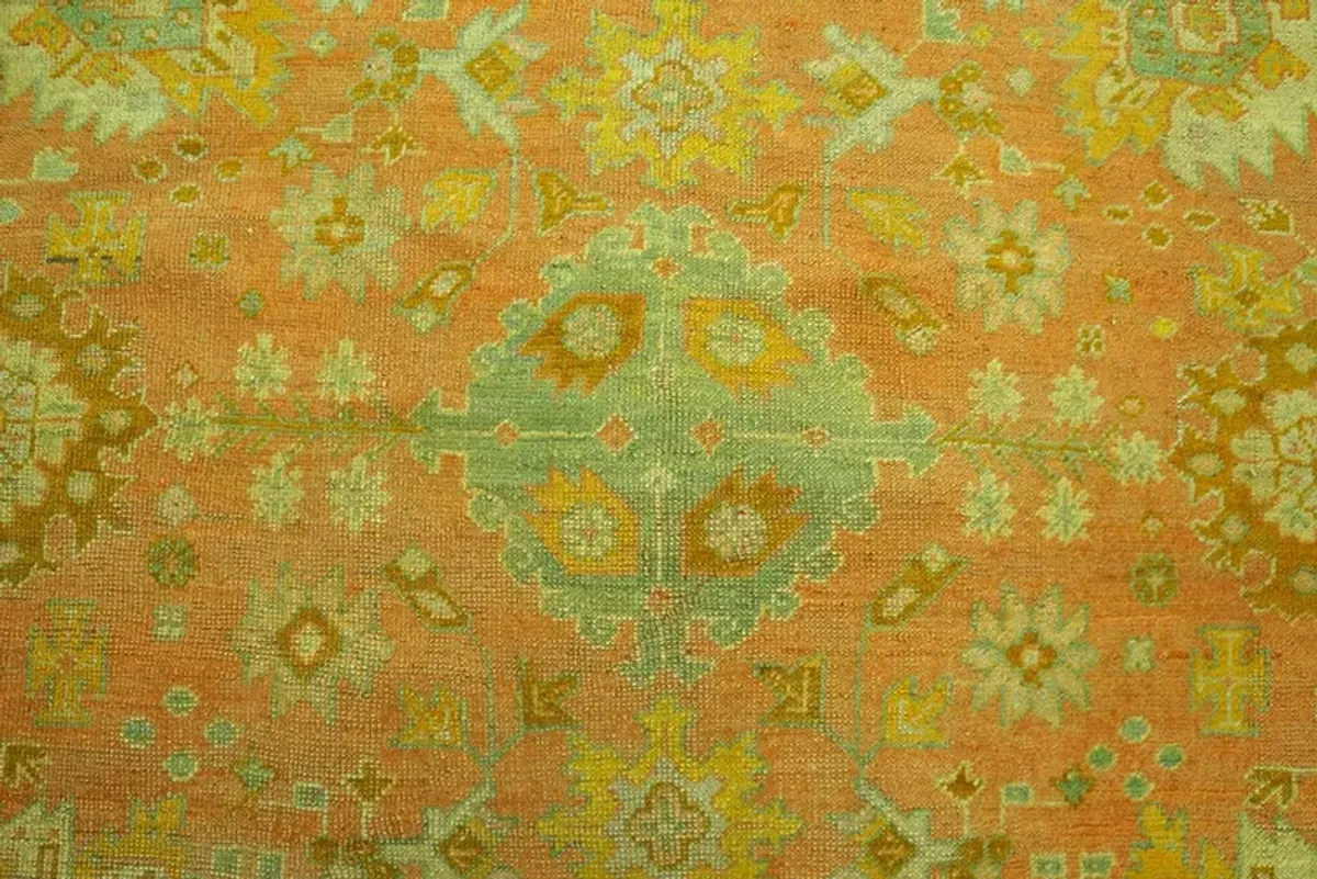 19th Century Turkish Oushak 13'0" x 10'2 - Orange