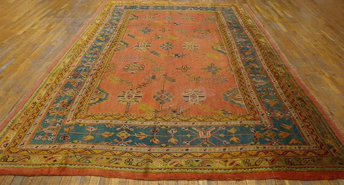 Turkish Oushak Rug 13'5" x 8'5" - Orange - Orange