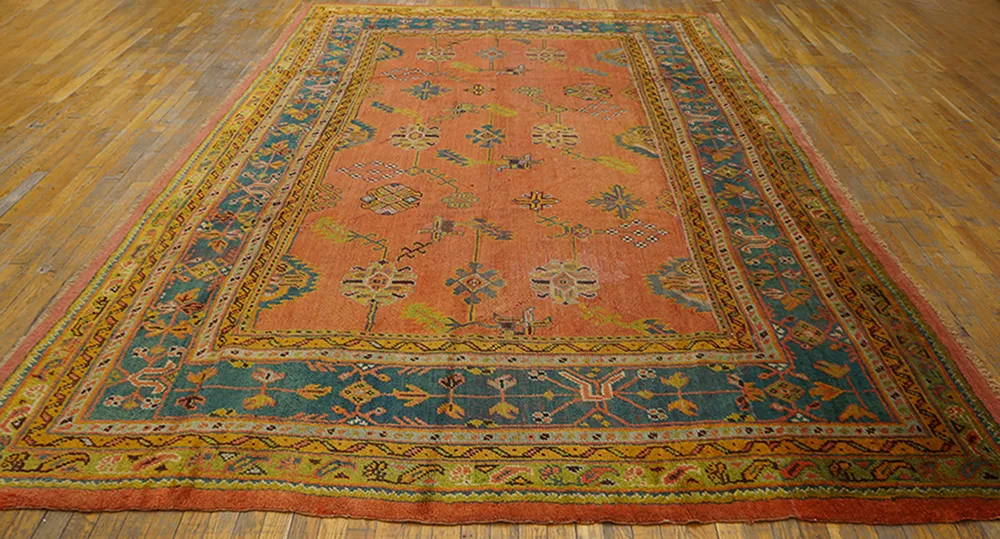 Turkish Oushak Rug 13'5" x 8'5" - Orange - Orange