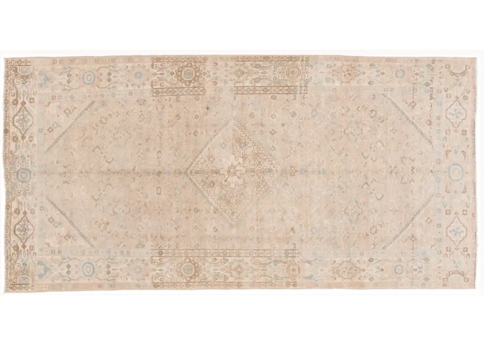 Antique Persian Mahal Rug - 5'1" x 10'6" - Apadana - Beige - Beige