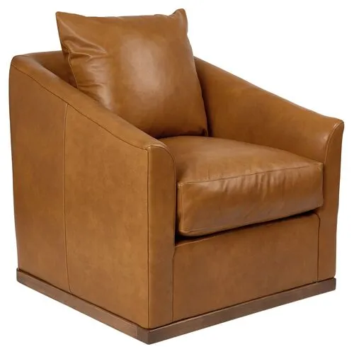 Kim Salmela - Ryder Swivel Leather Chair - Brown