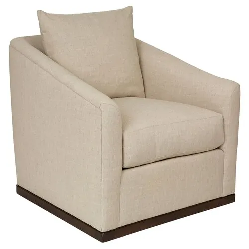 Kim Salmela - Ryder Swivel Linen Chair - Beige